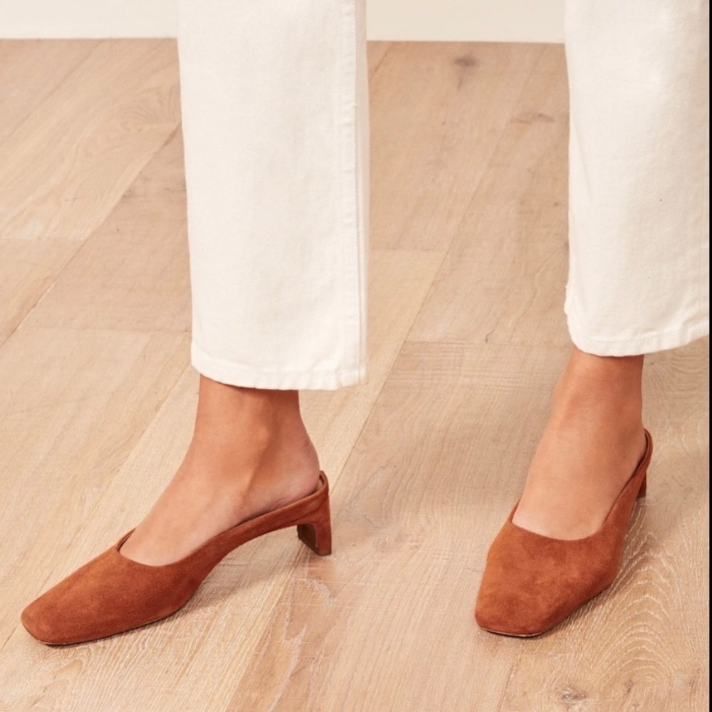 By FAR Maria Suede Mules, Light Brown Size 41